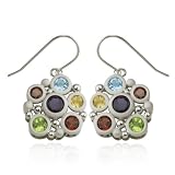 Sterling Silver Multi Gemstone Circle Design Earrings 41popbLGhCL. SL160 Sterling Silver Multi Gemstone Circle Design Earrings