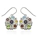 Sterling Silver Multi-Gemstone Circle Design Earrings