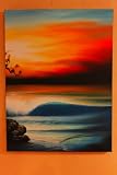 バリ　サーフアート　sunset left