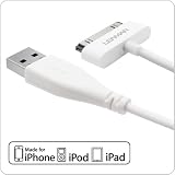 Extra Long 6 Foot (6ft) iPhone / iPod / iPad USB Charge and Sync Cable - White
