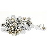 uxcell　ミラー釘　金属　ゴム　シルバートーン　40個入り　ガラステーブルネイルズ