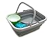 SAMMART 9.2L (2.37Gallon) Collapsible Tub with Handle - Portable Outdoor Picnic Basket/Crater - Foldable Shopping Bag - Space Saving Storage Container (1, Grey)