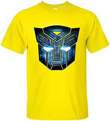 XNOVO Men's Short Sleeves Transformers Mask Cool T-shirt yellow XL