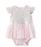 （ワボーズ） Waboats　ベビー夏の可愛いヒョウ　チュール 綿　花付き帽子　キッズ　綿 ベビーロンパース 半袖 カジュアル ベビーカバーオール 0月-1歳 ピクチャ色 18M