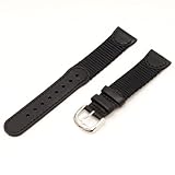 Voguestrap TX28719BK Allstrap 19mm Black Regular-Length Water-Resist Calf With Fabric Watchband