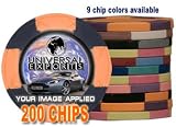 Custom Poker Chips: Put your image, Promotional Logo, or Design on a chip - 200 Full Color 11.5 gram poker chips