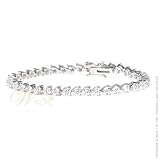 STUDIO 925: *DIAMOND CZ TRILLION HEARTS BRACELET*