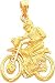 14K Gold Dirt Bike & Rider Pendant