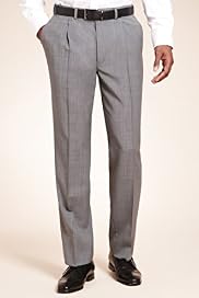 Supercrease® Single Pleat Straight Leg Trousers with Wool
