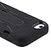 Aimo IPH5PCMX001S Unique Hybrid Progressive Armor Rugged Case with Kickstand for iPhone 5 - 1 Pack - Retail Packaging - Black