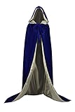 AngelWardrobe Halloween Hooded Cloak MEDIEVAL Various Colors Wedding Cape SCA Blue-Gold XXXL