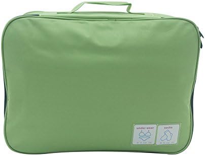Xiety Portable Nylon Travel Case Bras Underwear Clothes Organizer Bag with Zipper Closure (Green)