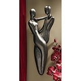 Romantic Lovers Couple Bronze Finish Wall Sculpture Décor