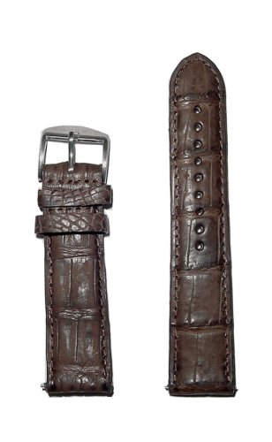 Android Matt Brown Genuine 22mm Crocodile Strap with Quick Change Pins