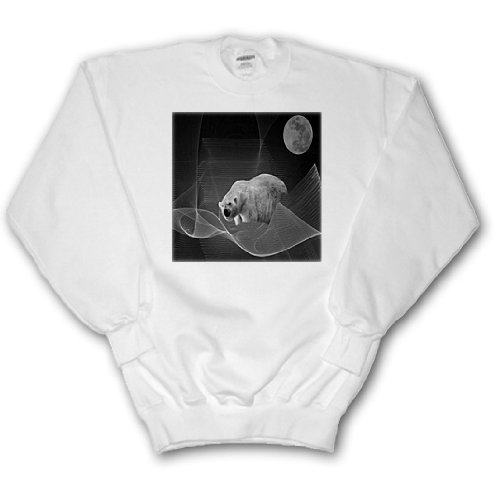 Midnight On The Tundra b w - Adult SweatShirt Medium