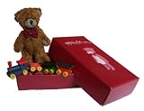 Outdoor Living : Ideal New Baby Boy Gift - Send Our "Soft to Cuddle" Teddy Delivery With Miniature Wooden Train To Deliver Your Special Message. FREE Gift Card/Message Service. For a message that lasts "Furever" Gift for a Train Lover. Includes Birth certificate