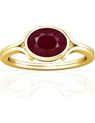 14K Yellow Gold Oval Cut Ruby Womens Astrological Ring