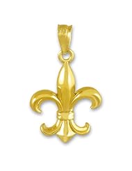 14k Yellow Gold Fleur-de-Lis Charm Pendant