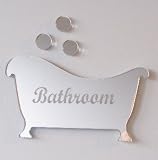 Bath Mirror & 3 Bubbles 20cm X 10cm (Engraved with Bathroom)