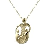 14K Gold Loving Mother and 2 Child Loving Family (R) Pendant