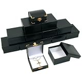 12 Black Leather Pendant Gift Boxes Necklace Display
