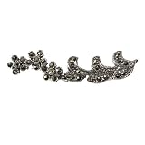 STERLING SILVER BROOCH 12X50mm - Marcasite