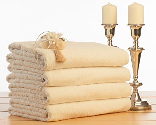 Turkish Luxury Hotel &amp; Spa 4-pieces Bath Towel &amp; Hand Towel set, 100% Genuine Turkish Cotton, Ivory.