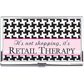 It's not shopping, it's RETAIL THERAPY - Retro Style Card Case with Gift Box