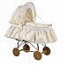 Picci Cortina Bassinet in Cream and White with Hand Embroidered Flowers