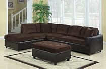Big Sale Coaster Reversible Chocolate Soft Corduroy Two-Tone Sectional