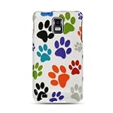Hard Snap on case RUBBERIZED WHITE With MULDI DOGS PAWS Desing Faceplate Sl ....