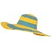 UPF 50+ Sun Beach Hat Floppy Wide Shape Brim Yellow with Turquoise Blue