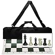 Premium Tournament Chess Set with Deluxe Black Canvas Bag, Super Weighted Staunton Chess Pieces - 4 Inch King