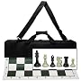 Wood Expressions Deluxe Tournament Chess Set with Canvas Bag & Triple Weighted Chessmen with 4" King
