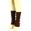 Winter Ski Boot Cover Ribbed Knit Buckle Belt Leg Arm Warmers Yoga Dancer Brown