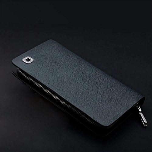 Manberce Men's Zip-Around Long Wallet, Blue