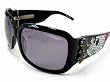 New Ed Hardy EHS001 EHS-001 Shiny Black Swarovski Vintage Tattoo Sunglasses 61-20-120