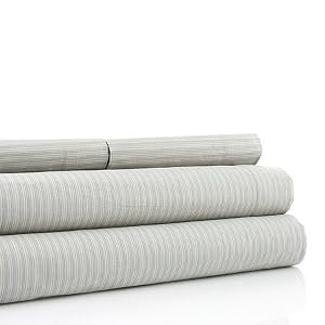 Calvin Klein Mini Striped Open Stock Sheets, Queen Flat by Calvin Klein