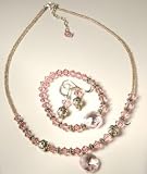 Artemis Woman SCN-04 Swarovski Crystal Necklace - Rose Quartz