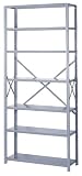 Lyon PP8030S 8000 Series Open Shelving Starter with 7 Traditional Shelves, 36 Width x 12 Depth x 84 Height, Putty