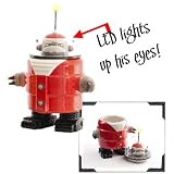 Robot Santa Claus Christmas Cookie Jar LED Lights, 12