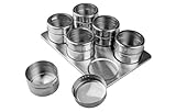 New 6 Piece Magnetic Spice Rack Space Saver w/ See-Through Lids