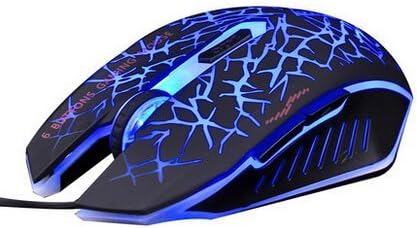 AZZOR Optical Soundless Wired Gaming Mouse Silent Click Ergonomic Design for PC Computer Desktop Laptop (Blue Light)
