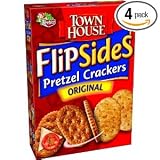 Town House FlipSides Pretzel Crackers, Original, 11.7-Ounce Boxes (Pack of 4)