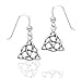 Small Celtic Triquetra Knot Symbol Dangle Sterling Silver Hook Earrings