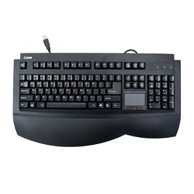 iOne Scorpius 95T Ergonomic keyboard with built in touchpad mouse USB