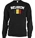 Belgium Belgian Flag Football Soccer Distressed Vintage Ethnic Pride Patriotic Nationality Men's Thermal Shirt
