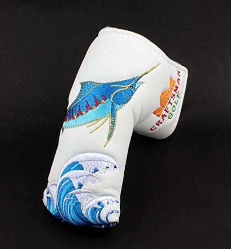 Casar Golf White Fish Magnetic Golf Blade Putter Cover Headcover for Taylormade Scotty Cameron Adams Ping Odyssey Blade