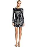 French Connection Womens Swift Lace Print Jersey Long Sleeve Dress