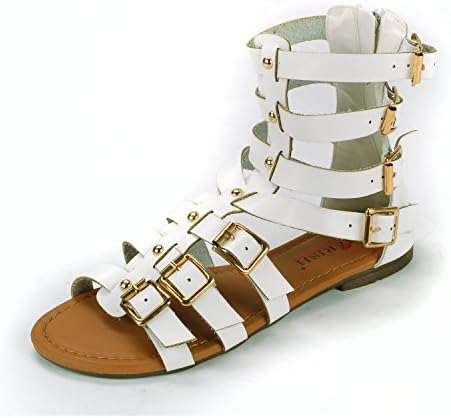 Cherish Shoes Women's Miani White Gladiator Sandals 8.5 M US